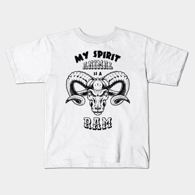 Ram Kids T-Shirt by SergioArt